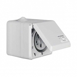 Розетка CEE, с 5 полюсами, 32 А, с откидной крышкой, о/у Berker. Вид 1