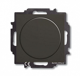 2251 UCGL-95-507 Светорегулятор Busch-Dimmer (диммер) поворотно-нажимной с центральной платой 60-400Вт (шато/чёрный) Basic 55 ABB. Вид 1