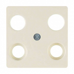 Накладка для антенной розетки, 4 отверстия (белый, глянцевый) Berker. Вид 1