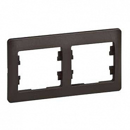 Рамка 2-постовая, горизонтальная (шоколад) Glossa Systeme Electric. Вид 1
