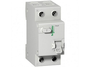 Дифф. автомат 1P+N 16A 30mA, тип АC, 4.5kA, (хар-ка C) EASY 9 Schneider Electric. Вид 1