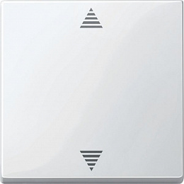 Выключатель управления жалюзи, кнопочныйс пам. и подкл.датч (белый) Merten Schneider Electric. Вид 1