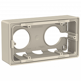 Коробка 2-постовая для открытой установки (бежевый) Unica New Schneider Electric. Вид 1