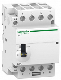 iCT Модульный контактор с ручным управлением 63A 4НО 220/240В АС Schneider Electric. Вид 1