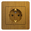 Розетка с заземлением, 16А, в сборе (дерево дуб) Glossa Systeme Electric. Вид 1.