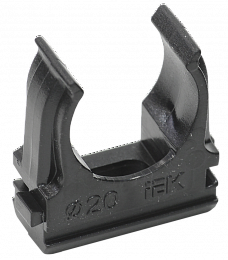 CF20 Держатель с защёлкой для труб d20 (черный) ИЭК. Вид 1