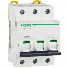 iC65N 3P 25А Автоматический выключатель 3-полюсный, 25А, 6кА (хар-ка C) Schneider Electric. Вид 1