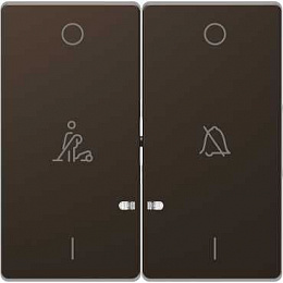 Клавиша 2-ная, линзой led, символ: звонок/горничная (мокко) Merten D-Life Schneider Electric. Вид 1