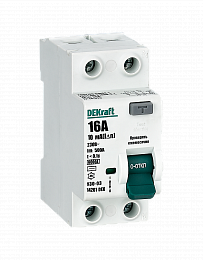 УЗО-03 Блок утечки тока 2-полюсный, 16A 10mA, тип АC, kA DEKraft. Вид 1