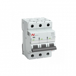 AV-6 3P 3A (D) Автоматический выключатель 3-полюсный, 3A, 6kA (хар-ка D) EKF. Вид 1