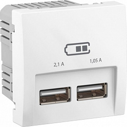 Зарядное устр-во 2хusb 2.1a белый r9003 Schneider Electric. Вид 1