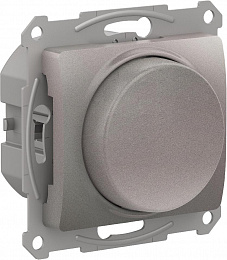 Светорегулятор поротно-нажимной, LED, RC, 400Вт, мех., (платина) Glossa Systeme Electric. Вид 1