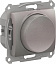 Светорегулятор поротно-нажимной, LED, RC, 400Вт, мех., (платина) Glossa Systeme Electric. Вид 1.