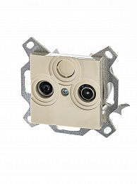 5011H-A03607 17W Розетка TV-R, проходная, 7дБ, Levit, слоновая кость ABB. Вид 1