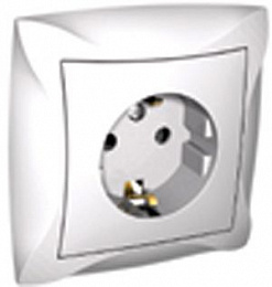 Розетка с заземлением, 16А, в сборе (белый) Дуэт Schneider Electric. Вид 1