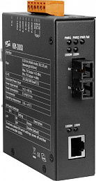 медиаконвертер Gigabit Ethernet 10/100/1000BaseTX в 1000Base-SX, металлический корпус, -30...+75С ICP DAS. Вид 1