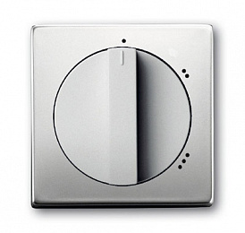 2542 DR/02-866 Плата центральная (накладка) с поворотной ручкой для переключателя на 3 положения 2710/1 U, серия pur/сталь ABB. Вид 1