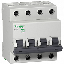 Автоматический выключатель 4-полюсный, 6А, 6kА (хар-ка C) EASY 9 Schneider Electric. Вид 1