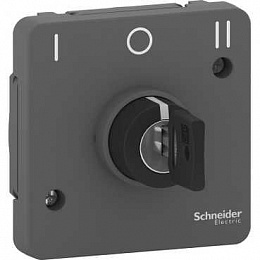 Переключатель с ключом на 3 положения, 3а, механизм IP55 (антрацит) Mureva Styl Schneider Electric. Вид 1