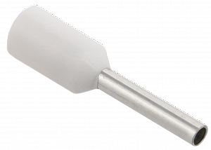 Е7508 Наконечник-гильза 0,75мм2 с изолированным фланцем (белый) (100 шт)  ИЭК. Вид 1