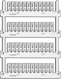 Маркировка MG-CPM-10 46192 (5x12 WH) для клемм других производителей, 5х12 мм, 48 маркеров в карте, 1680 маркеров в упаковке TYCO. Вид 1