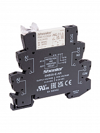 Реле интерфейсное с колодкой, винтовой зажим, 1CO, 6A(250VAC), 24VDC, LED, W=6. Shenler. Вид 1