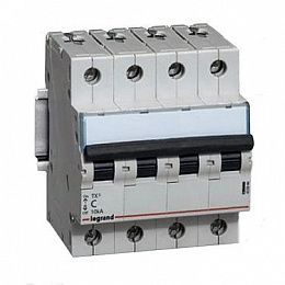TX3 Автоматический выключатель 4-полюсный 20А 10kА (хар-ка С) Legrand. Вид 1