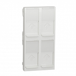 Лицевая панель 2х2 для Keystone/Systimax RJ45,4 мод.,со шт.,с пол д/надп.,прям. (белый) Unica Schneider Electric. Вид 1