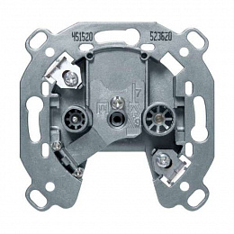 Розетка антенная, 2 отверстия, проходная, 20 дБ, механизм Berker. Вид 1