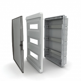 BVK 40-36-3 Щит встраиваемый 36 мод. IP41, прозрачная черная дверца Tekfor. Вид 1